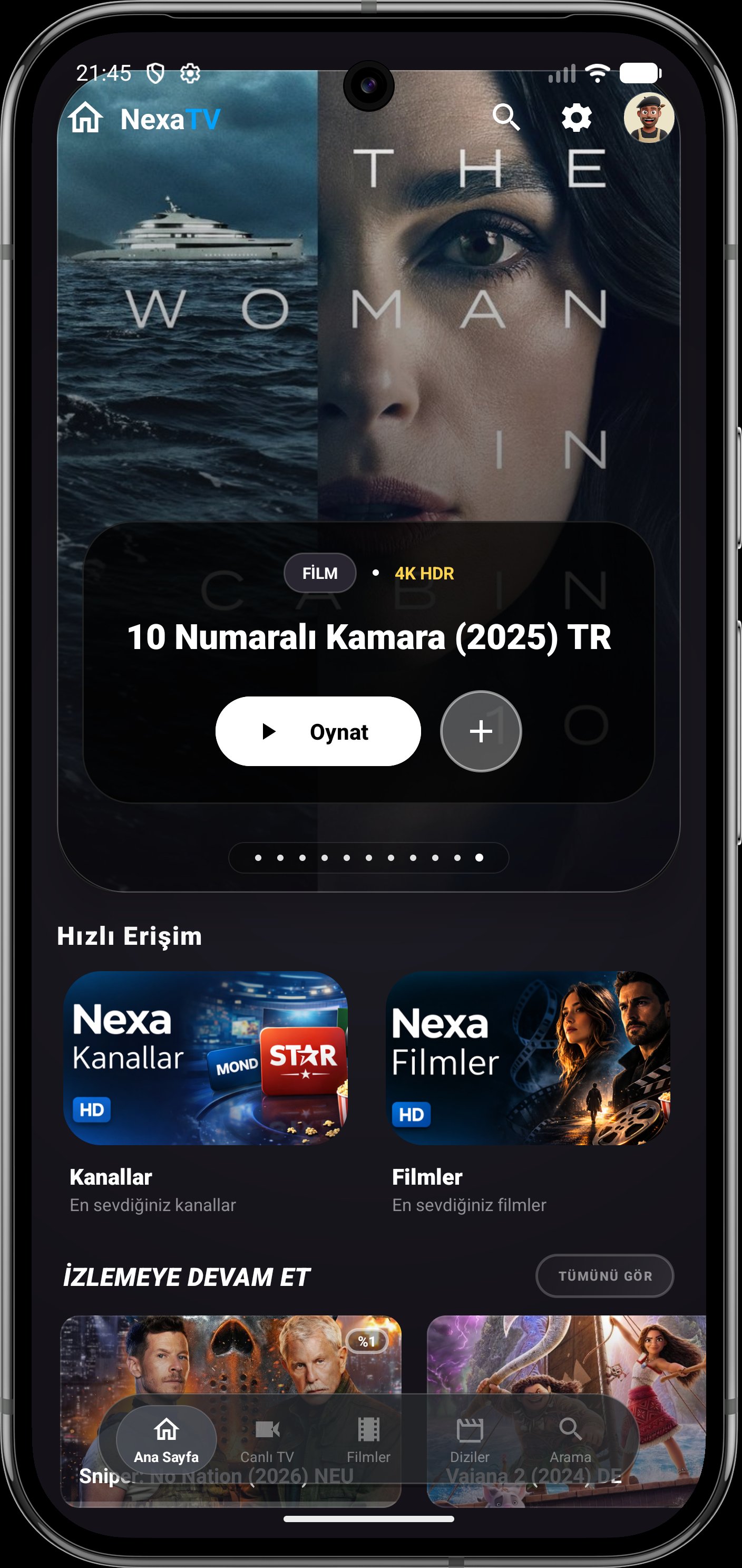 NexaTv Android Telefon Ana Sayfa IPTV