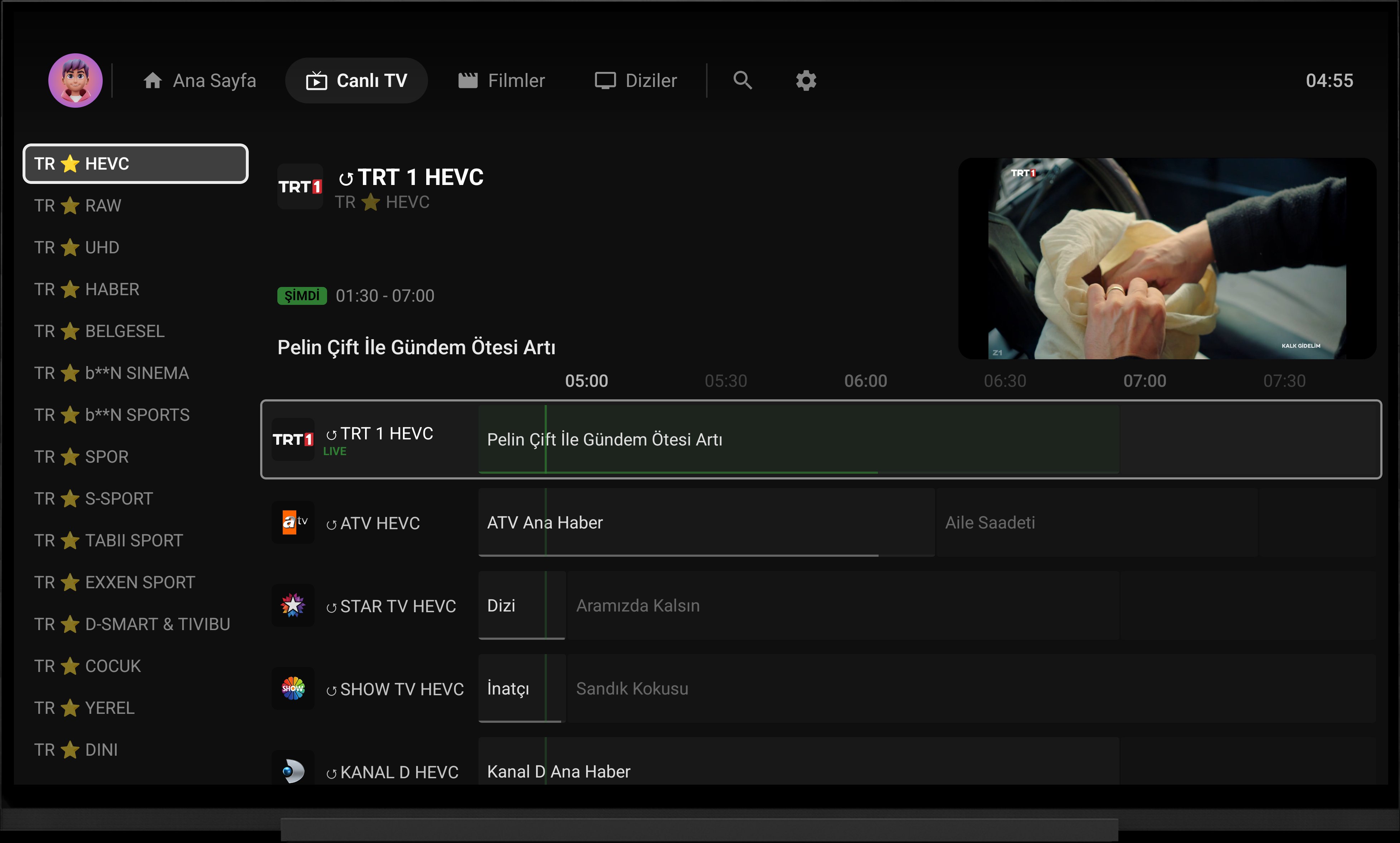 NexaTv Canlı TV EPG - Türk Kanalları Android TV